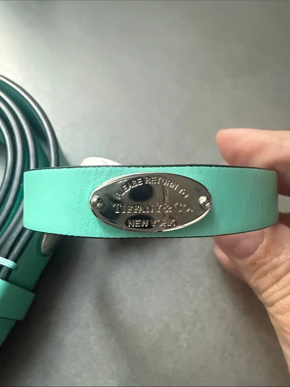 Tiffany Leather Dog Leash and Collar Set. XS colar size.